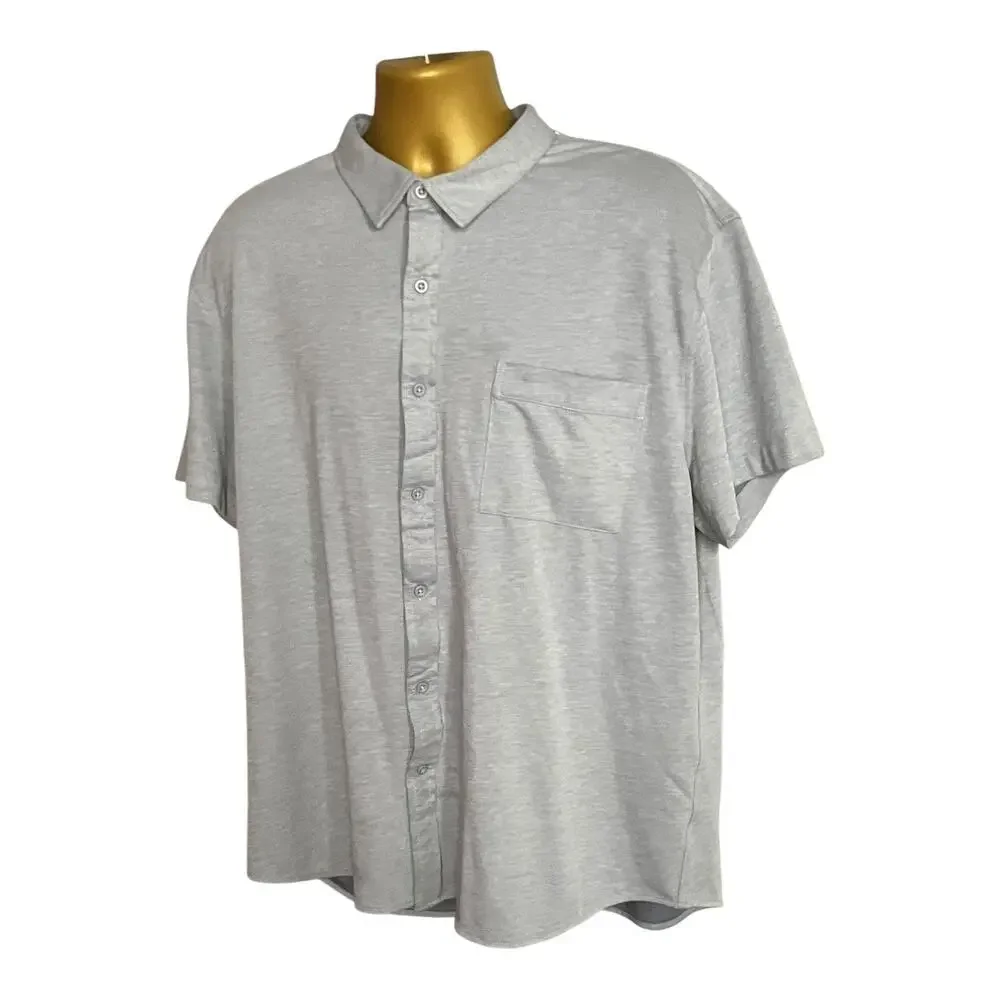 Stylus Gray Short Sleeve Button Up Shirt XXL - Picture 2 of 4